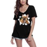 Femme tee - shirt col v vtements pour bouledogue franais - french bulldog apparel - t - shirt graphique ...