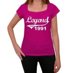 Femme tee - shirt une l�gende depuis 1991 - legend since 1991 - 33 ans t - shirt graphique id�e cadeau ...