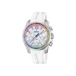 Festina boyfriend montre chronographe femme acier silicone blanc f20610 / 2 Festina boyfriend montre chronographe femme acier silicone blanc f20610 / 2