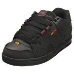 Chaussures globe sabre pour hommes - baskets de skate en cuir et synthtique, noir et rouge - 42