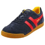 Gola harrier pour hommes - baskets classiques en cuir et daim, bleu marine rouge jaune - 46