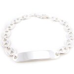 Gourmette argent  grain de caf  22 cm 8 mm