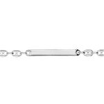 Gourmette argent rhodi plaque droite maille grain de caf fermoir mousqueton 17cm