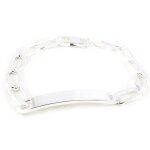 Gourmette homme argent  adam  cheval diamante