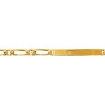Gourmette plaqu or 4mm maille figaro 1 + 1