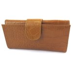 Promotion ! grand porte - monnaie cuir 'frandi' camel (croco) Promotion ! grand porte - monnaie cuir 'frandi' camel (croco)