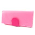 Grand porte - monnaie cuir 'frandi' rose 2 tons