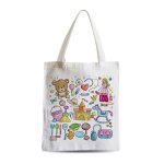 Grand sac shopping plage etudiant aquarelle chateau princesse jouet enfant dessin mignon Grand sac shopping plage etudiant aquarelle chateau princesse jouet enfant dessin mignon