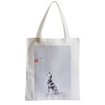 Grand sac shopping plage etudiant chien dalmatien avec bandana bleu  motifs reoit une friandise animaux ...