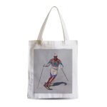 Grand sac shopping plage etudiant homme en ski retro combinaison ringarde vintage 70's