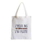 Grand sac shopping plage etudiant j'peux pas j'ai flute musique instrument classique