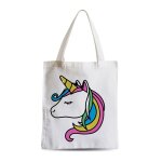Grand sac shopping plage etudiant licorne serein mignon dessin kawai illustration enfant Grand sac shopping plage etudiant licorne serein mignon dessin kawai illustration enfant