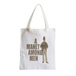 Grand sac shopping plage etudiant a manet among men jeu de mot humour art