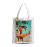 Grand sac shopping plage etudiant miami florida affiche poster vintage voyage art deco 30's