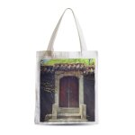 Grand sac shopping plage etudiant porte vintage marron encadrement pierre blanche Grand sac shopping plage etudiant porte vintage marron encadrement pierre blanche