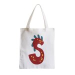 Grand sac shopping plage etudiant s salome samuel lettre prnom dinosaure dessin enfant