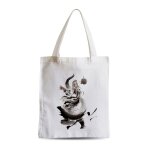 Grand sac shopping plage etudiant tai chi illustration encre chine arts martieux quan master