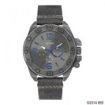 Guess w0659g3 - montre homme botier acier canon de fusil bross, cadran fond gris, multifonctions, bracelet ...