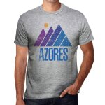 Homme tee - shirt aores montagneuses - mountain azores - t - shirt graphique co - responsable vintage ...