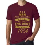 Homme tee - shirt - all men are created equal but only the best are born in 1954 - 70 ans t - shirt graphique ...