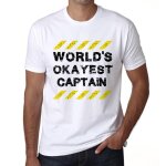 Homme tee - shirt le meilleur capitaine du monde - worlds okayest captain - t - shirt graphique �co - ...