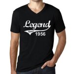 Homme tee - shirt col v une l�gende depuis 1956 - legend since 1956 - 68 ans t - shirt graphique id�e ...