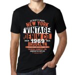 Homme tee - shirt col v new york fabriqu en 1969 - new york made in 1969 - 55 ans t - shirt graphique ...