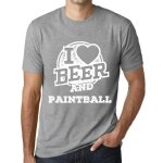 Homme tee - shirt j'aime la bire et le paintball - i love beer and paintball - t - shirt graphique co ...