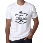 Homme tee - shirt je suis un papa et beau papa qui d�chire t - shirt graphique �co - responsable vintage ...