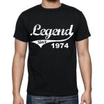 Homme tee - shirt une l�gende depuis 1974 - legend since 1974 - 50 ans t - shirt graphique id�e cadeau ...