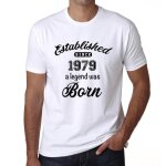 Homme tee - shirt une l�gende est n�e �tablie depuis 1979 - a legend was born established since 1979 ...