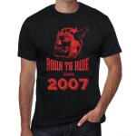 Homme tee - shirt n� pour rouler 2007 - born to ride 2007 - 17 ans t - shirt graphique id�e cadeau 17e ...