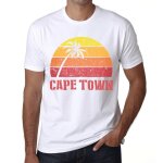Homme tee - shirt palmier plage coucher de soleil � cape town - palm, beach, sunset in cape town - t ...
