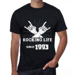 Homme tee - shirt la vie en rose depuis 1993 - rocking life since 1993 - 31 ans t - shirt graphique id�e ...