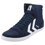 Hummel slimmer stadil high homme baskets decontractee marine blanche - bleu - 46