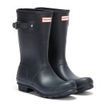 Hunter original short bottes en caoutchouc bleu marine pour femmes
