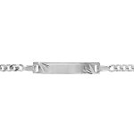 Identit enfant maille gourmette 3mm diamante toile 16cm rglable 14cm argent rhodi