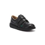 Kickers toddlers chaussures kick lo ? velcro en cuir noir - 29 - 31