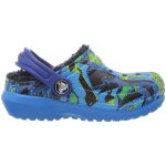 Kid's classic fuzz lined graphic clog filles crocs 204817 - bleu - 24 / 25
