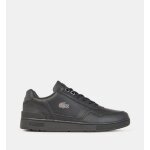 Lacoste - baskets basses t - clip cuir lisse - noir - 44