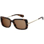 Lunette de soleil rectangulaire polaroid havana - xxl