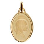 Médaille plaqué or ovale vierge Médaille plaqué or ovale vierge