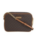 Michael michael kors - sac besace rectangulaire jet set cuir - marron