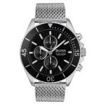 Montre boss en maille milanaise grise