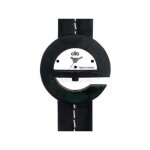 Montre elite noire pour femme bracelet cuir couture apparente