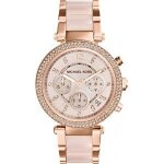 Montre femme michael kors parker mk5896 bracelet en acier or rose et acétate Montre femme michael kors parker mk5896 bracelet en acier or rose et acétate