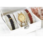 Montre femme pierre cardin dore a l or fin 24 carats & ses 3 bracelets assortis