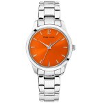 Montre femme roxane cadran orange bracelet acier argent�