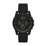 Montre homme armani exchange en silicone noir