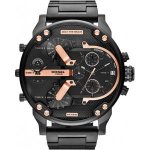 Montre homme diesel mr daddy 2. 0 dz7312 bracelet acier noir et rehauts or rose
